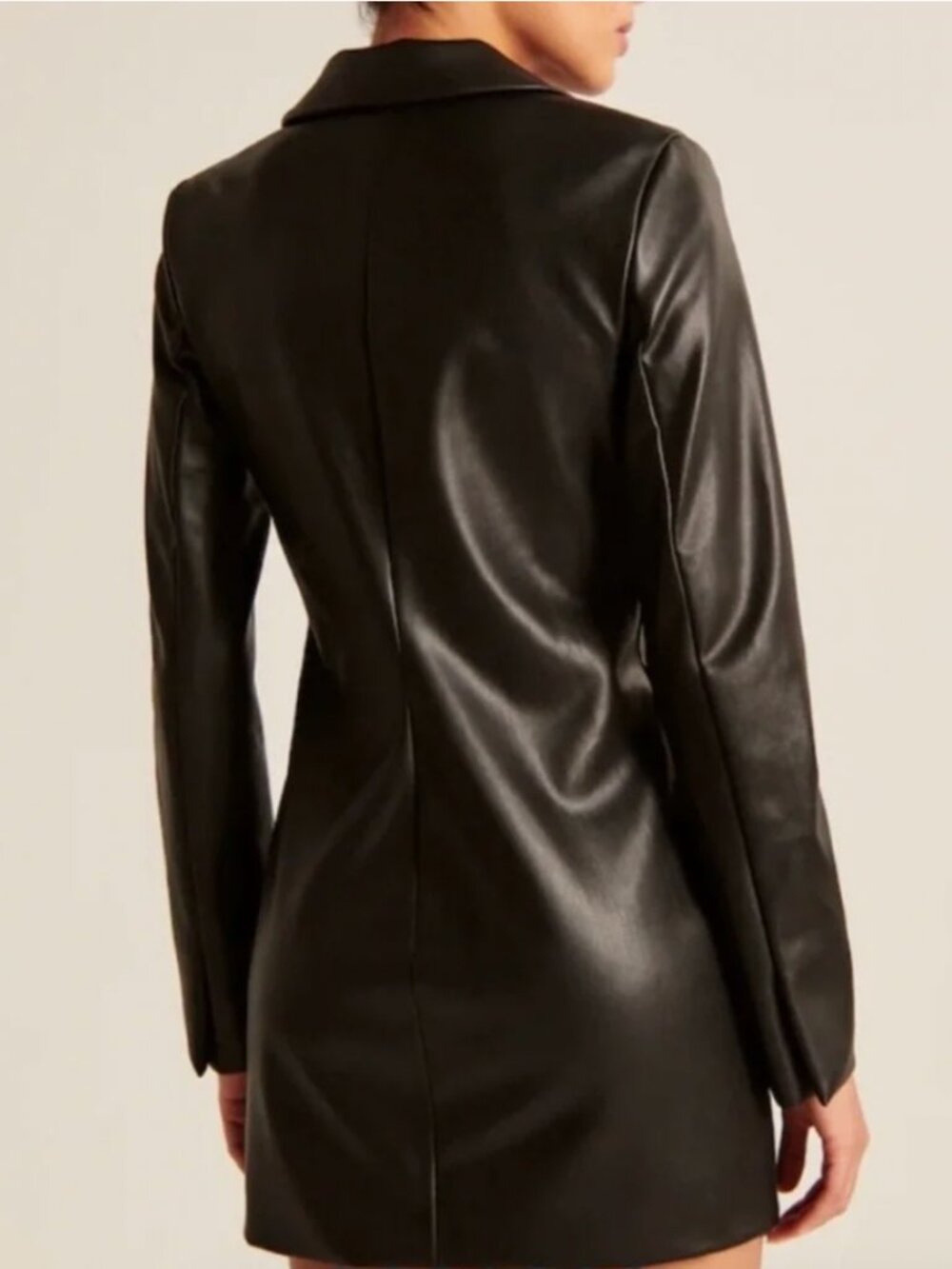 Abercrombie Faux Leather Blazer Dress in Black Size M NWT - Picture 3 of 3
